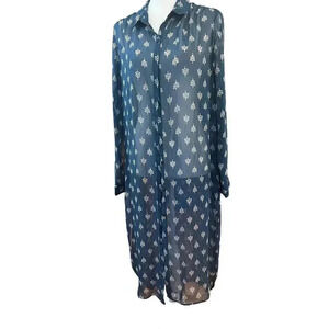 BONGO sheer patterened shirt dress size xl